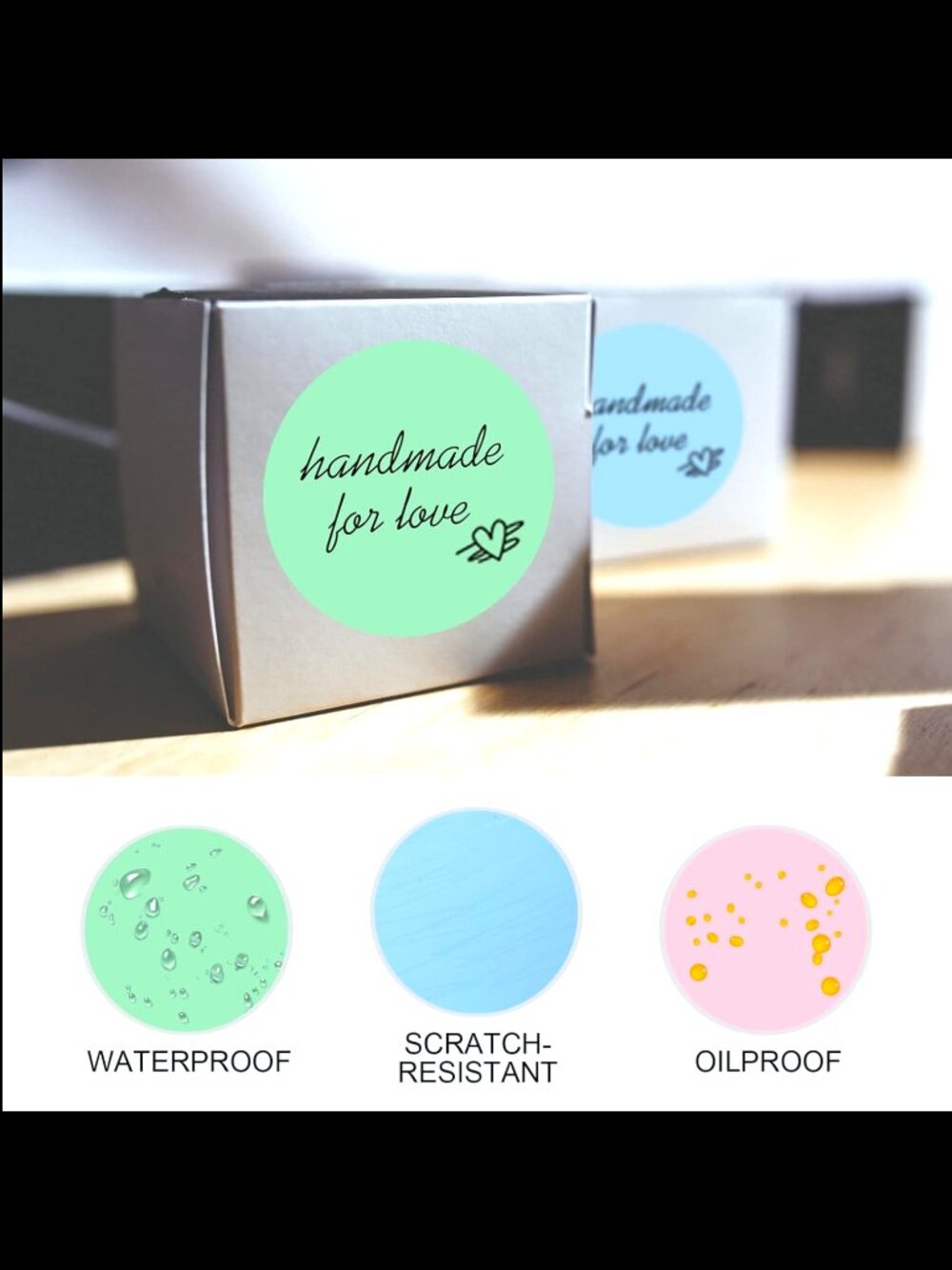 50 Floral Thank You Stickers 2 Inch Round Packaging Labels Choice of Color 2x2in - Picture 4 of 7